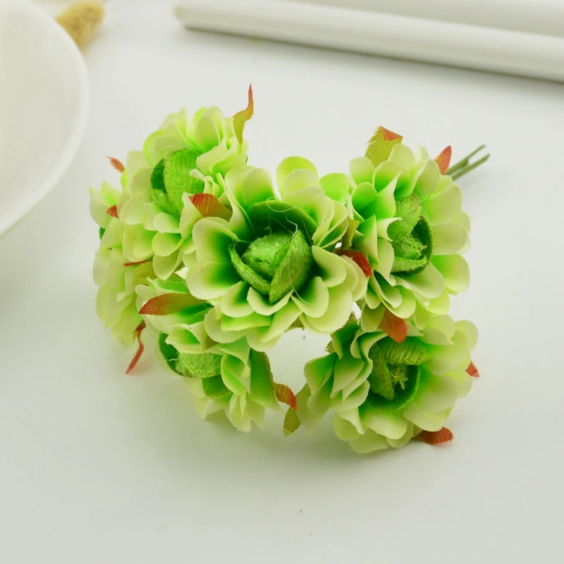 6 шт. шелк ручной работы искусственный букет Роза свадебное украшение цветок