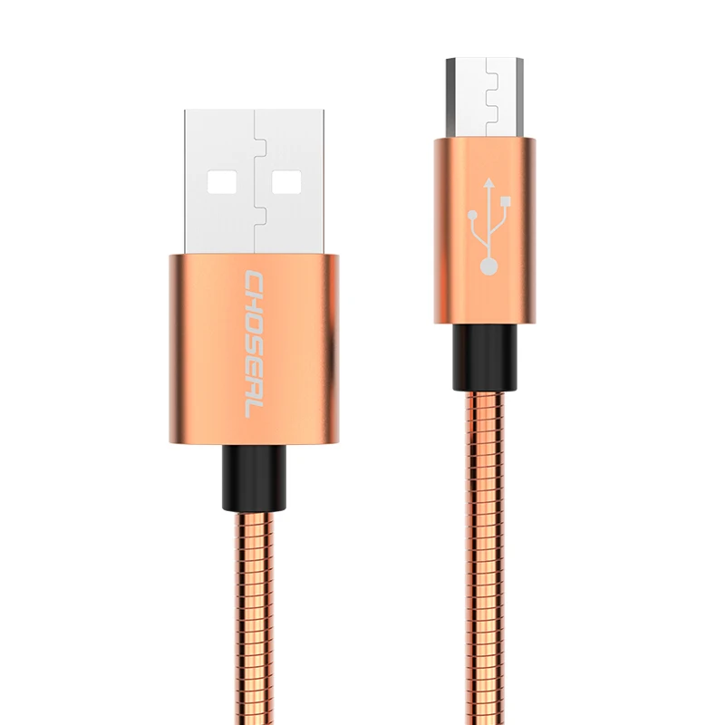 CHOSEAL Micro USB кабель высокоскоростной 2,0 USB мужчина к Micro USB синхронизация и зарядка металлический кабель для samsung Xiaomi Android смартфон