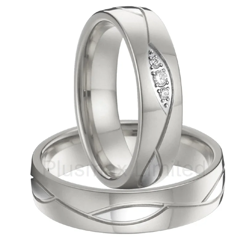 

Best China factory amazing nice women silver color titanium wedding rings