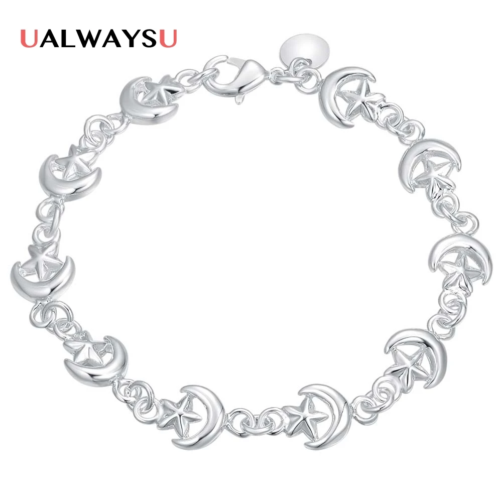 Оптовая продажа модные серебряные 925 штампованные браслет-цепочка Подвески