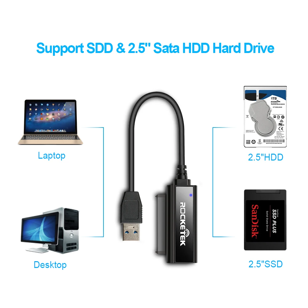 USB 3 0 SATA кабель Sata к адаптер до 5 Гбит/с Поддержка UASP 2 дюймов внешний SSD HDD жесткий