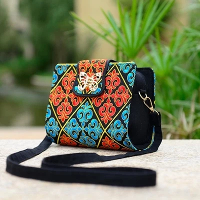 IMIDO винтажная Этническая Вышивка Холщовая Сумка через плечо 2017 Горячая