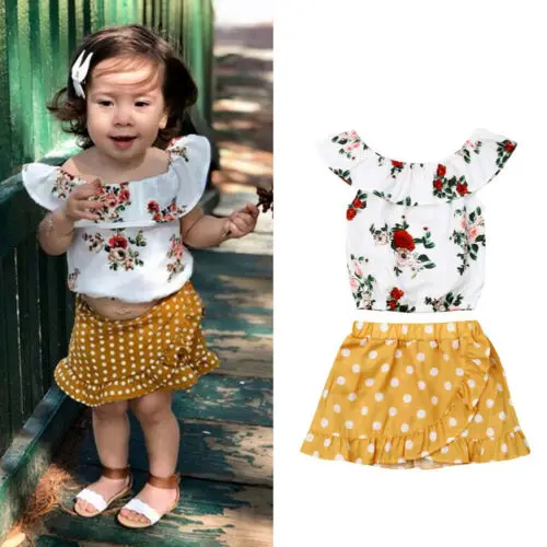 Милая детская одежда для маленьких девочек из 2 предметов топы без рукавов с