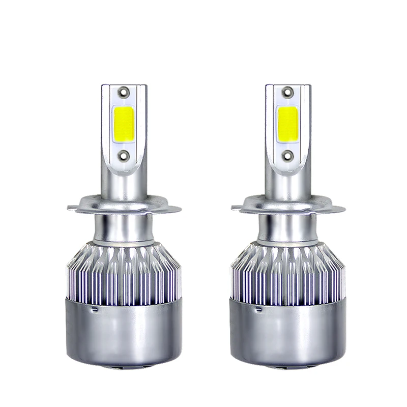 2 шт./компл. C6 H7 COB светодиодный 72W фары для 7600LM головной светильник комплект