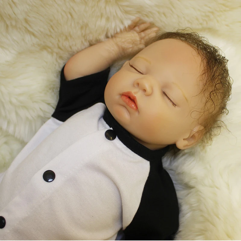 Реалистичные Силиконовые реборн Детские куклы спящий малыш кукла Bebe младенец