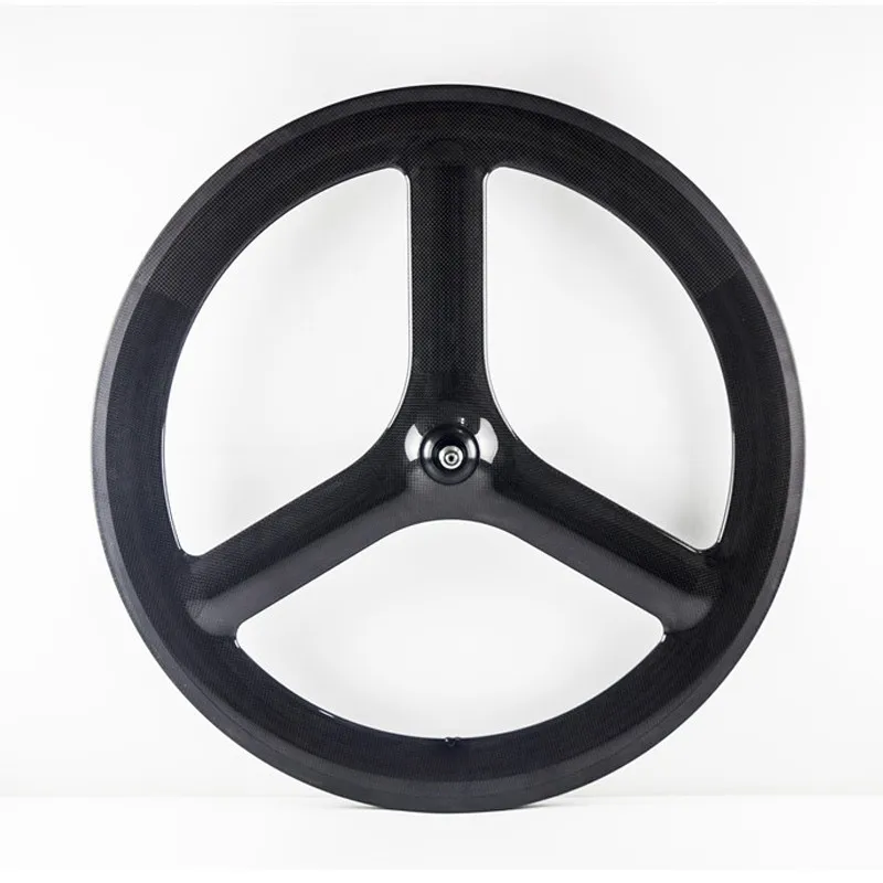 Трехспицевое колесо T700 полностью углеродное волокно Дорожный Велосипед Fixie Gear