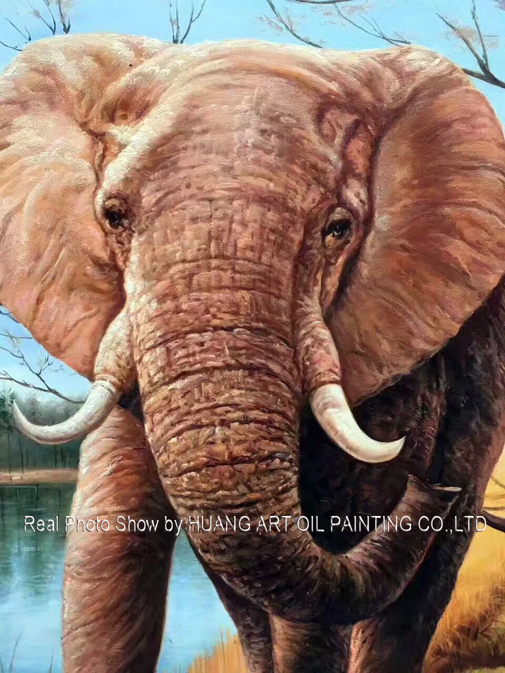 Professional Artist Handmade Impression Elephant Oil Painting On Canvas Art New Arrivals African Animals Landscape | Дом и сад