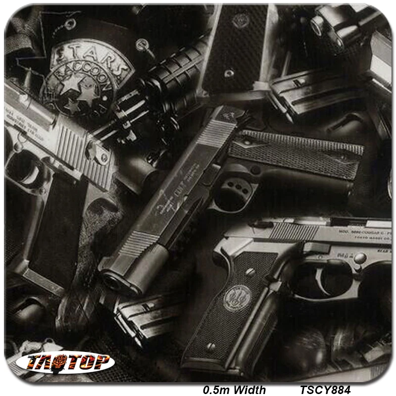 

TAOTOP TSTY884 0.5M * 100M HOT Black Gun Model Water Transfer Printing Film Hydrographics Film