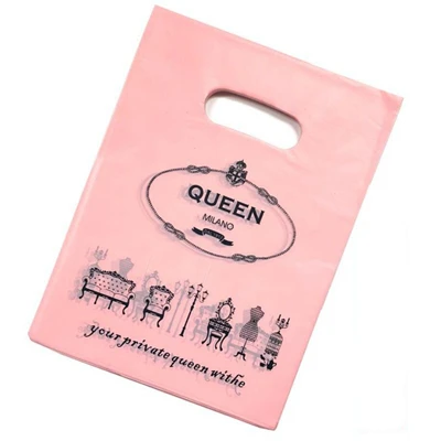 pink queen Цельность 20*25 см 50 шт. свадебные подарки бутик подарки Ювелирные изделия пластиковая упаковка сумки для хранения покупок упаковка пластиковые ручки сумки - Цвет: pink queen