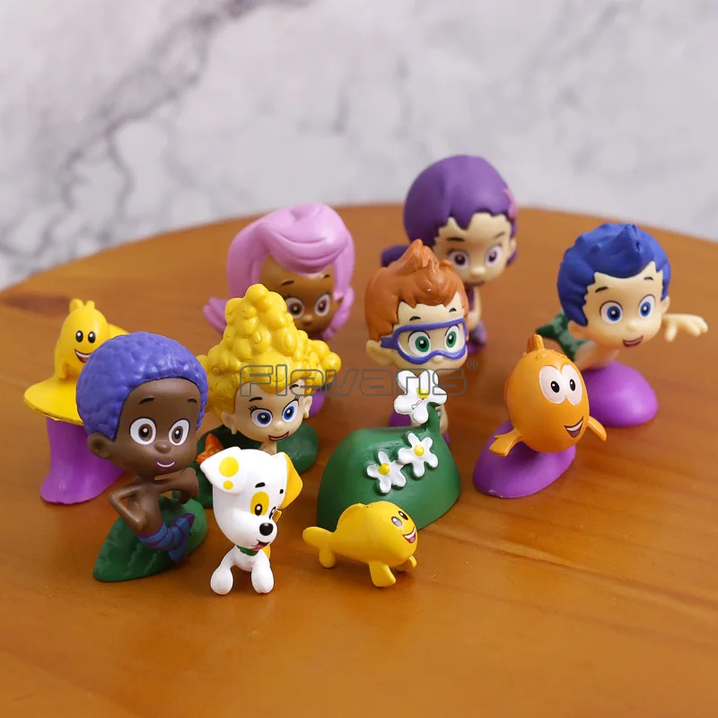 Bubble Guppies щенок бычок-Deema Гил Oona подводный декорации ПВХ фигурки Детские игрушки