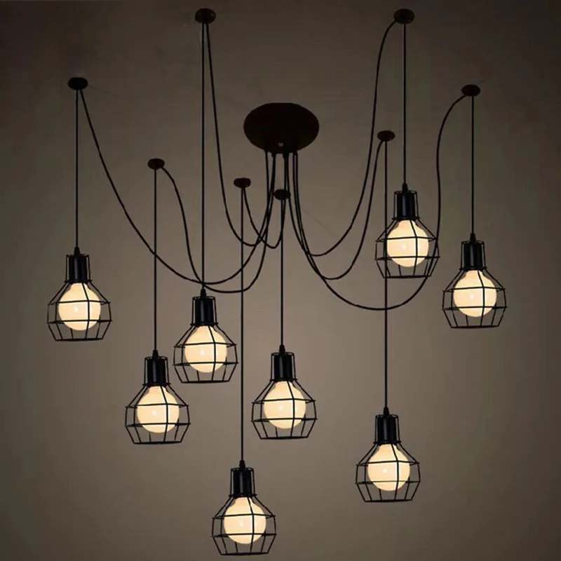 Nordic minimalist lighting creative wrought iron led chandelier living room interior bedroom dining lamp | Лампы и освещение