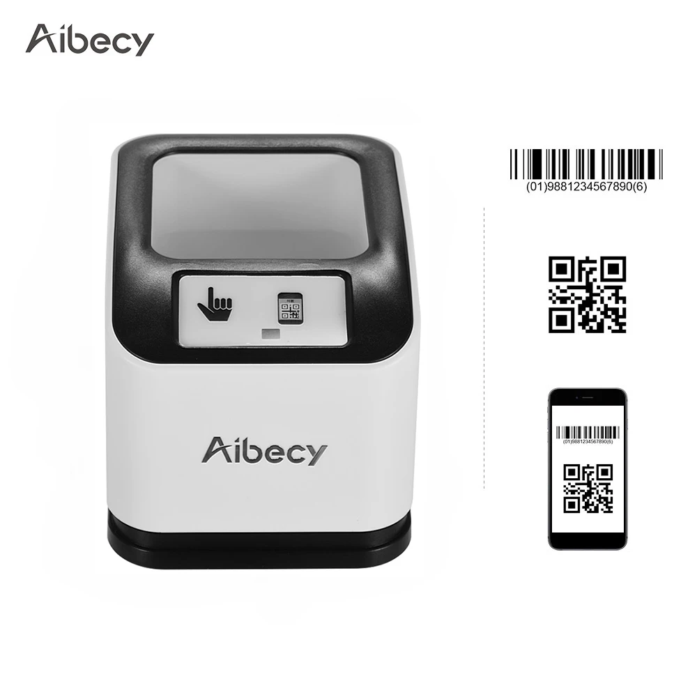 

Aibecy 2200 1D/2D/QR сканер штрих-кода CMOS изображение настольный сканер штрих-кода USB всенаправленный экран считыватель штрих-кодов