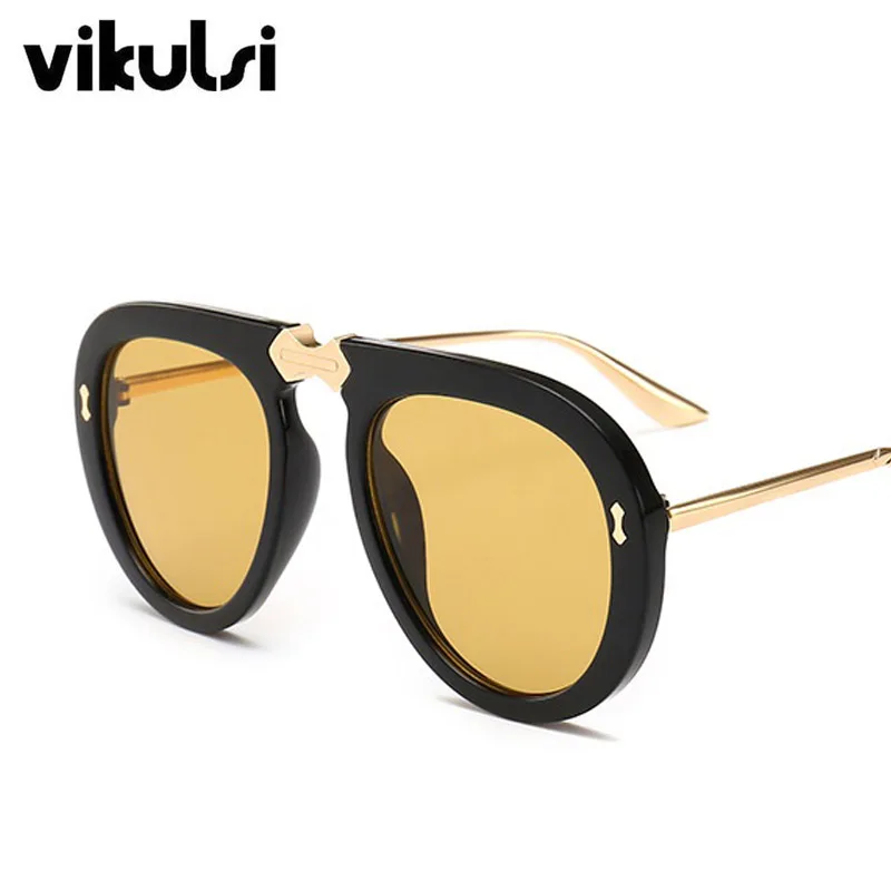 D874 black yellow Унисекс, простые итальянские брендовые дизайнерские солнцезащитные очки для женщин, новинка, Ретро стиль, роскошные прозрачные солнцезащитные очки пилота для женщин, UV400 Oculos De Sol - Цвет линз: D874 black yellow