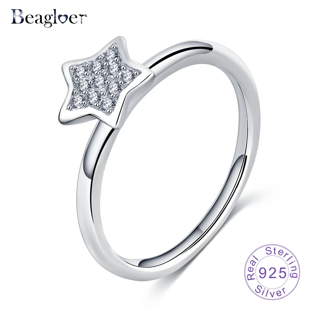 Beagloer Новое поступление 100% Стерлинговое Серебро 925 пробы ослепительные кольца со