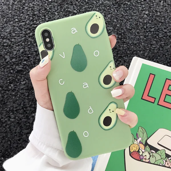 Style 1 Летние чехлы с фруктами авокадо и персиком для iphone XR, милые чехлы для телефонов с буквами для iphone XS Max 6 6S 7 8 Plus, мягкая задняя крышка из ТПУ - Цвет: Style 1