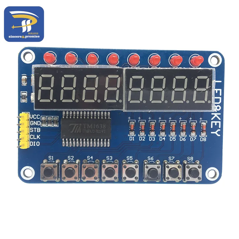 Дисплей для ключей AVR новый 8-битный цифровой светодиодный модуль TM1638 1 шт. |