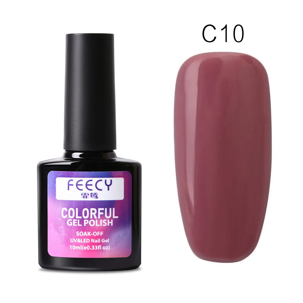 Feecy C10 Художественный Гель-лак для ногтей 10 мл гель УФ светодиодный Гель-лак замачиваемый лак для ногтей основа верхнее покрытие гель-краска DIY Дизайн ногтей маникюр Гель-лак - Цвет: Feecy C10