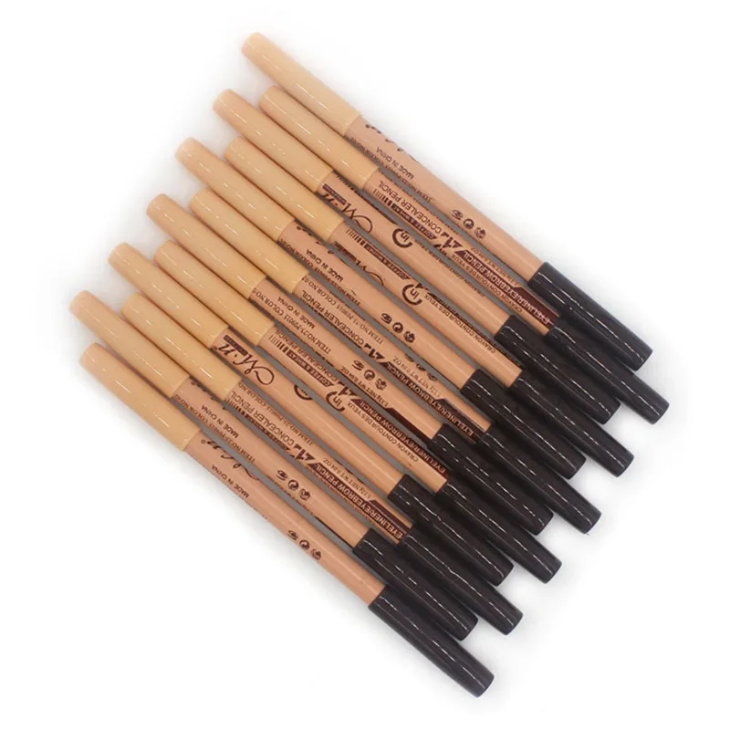 

2019 Brand Menow Dual-use Double-headed Black Eyeliner Pen Eyebrow Pencil Concealer Pen Long Lasting Quick Dry Glitter Naturl