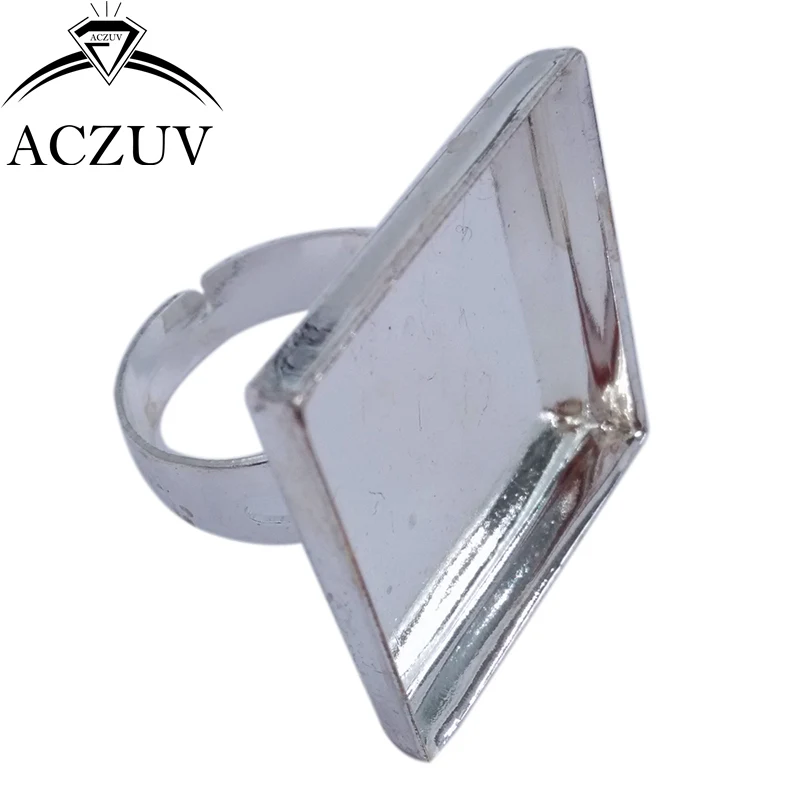 Оптовая продажа 100 шт серебряное античное бронзовое 25 мм квадратное регулируемое