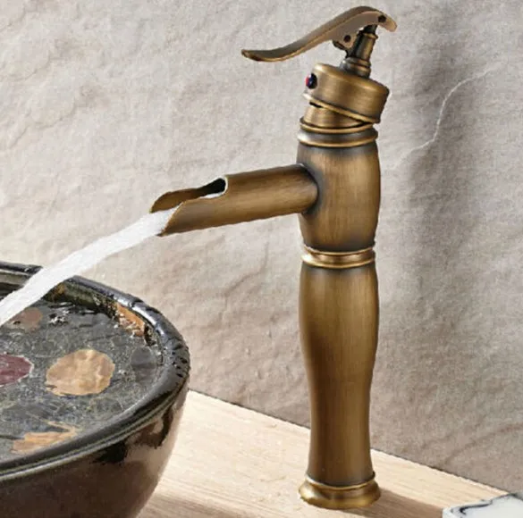 

NEW "Water Pump Look" Style Bronze Bathroom Vessel Sink Basin Faucet Mixer Tap anf125