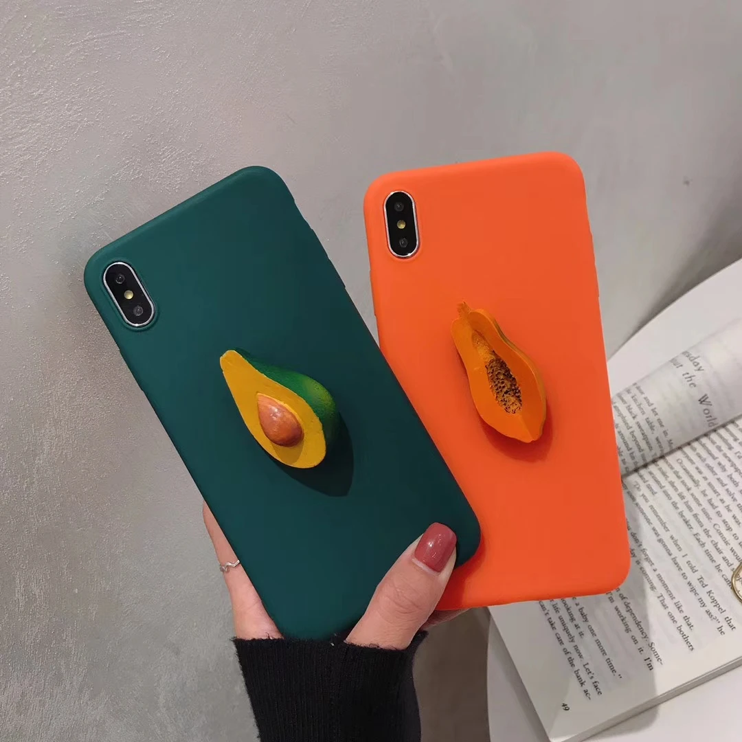 Чехол для телефона для Iphone X, XR, XS, XSMax, 6, 7, 8 Plus, с фруктами, авокадо, папайя, глянцевый чехол из мягкого ТПУ IMD для Iphone7, 8, 3D, фрукты, задняя крышка