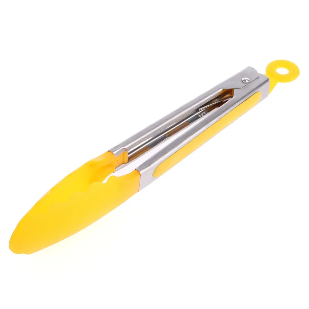 10&quotinch Stainless Steel Plastic Kitchen Tongs BBQ Clip Salad Bread Serving ONLY RANDOM COLOR | Дом и сад