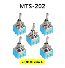 10 шт. MTS-101 2-контактный SPST переключатель ВКЛ-ВЫКЛ 2 положения 6A 250 В AC мини-тумблер