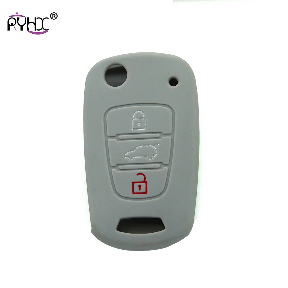 RYHX 3 Buttons Silicone Car Remote Flip Key Cover Case Fob Shell Holder For Rio K2 K5 Sportage Optima i20 i30 i35 Solaris Verna |