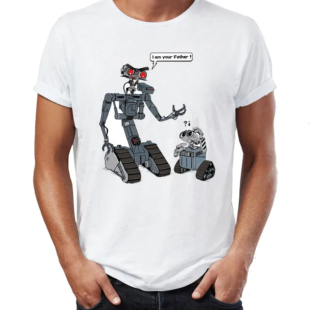 Мужская футболка Wall e I Am ваш отец забавная потрясающая с рисунком|Мужские