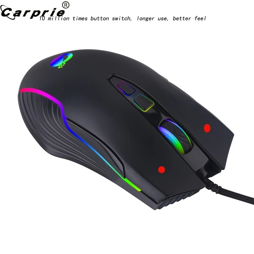CARPRIE USB Проводная игровая мышь RGB подсветка Marquee Macro Definition для игр ноутбуков