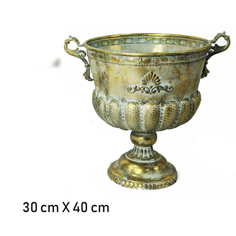 Gold 40cm Классическая бокал, ваза для цветов, золотой, серебряный цветочный горшок для дома, ваза для отеля, аксессуары для домашнего декора, металлические вазы, свадебная Настольная Ваза - Цвет: Gold 40cm
