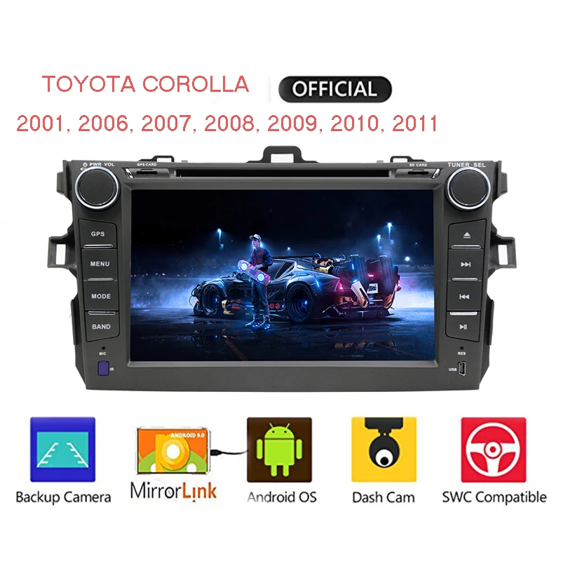 Автомобильный dvd плеер 2 din Android 8 1 дюймов радио 2din gps навигация для Toyota Corolla 2008 2009 2010