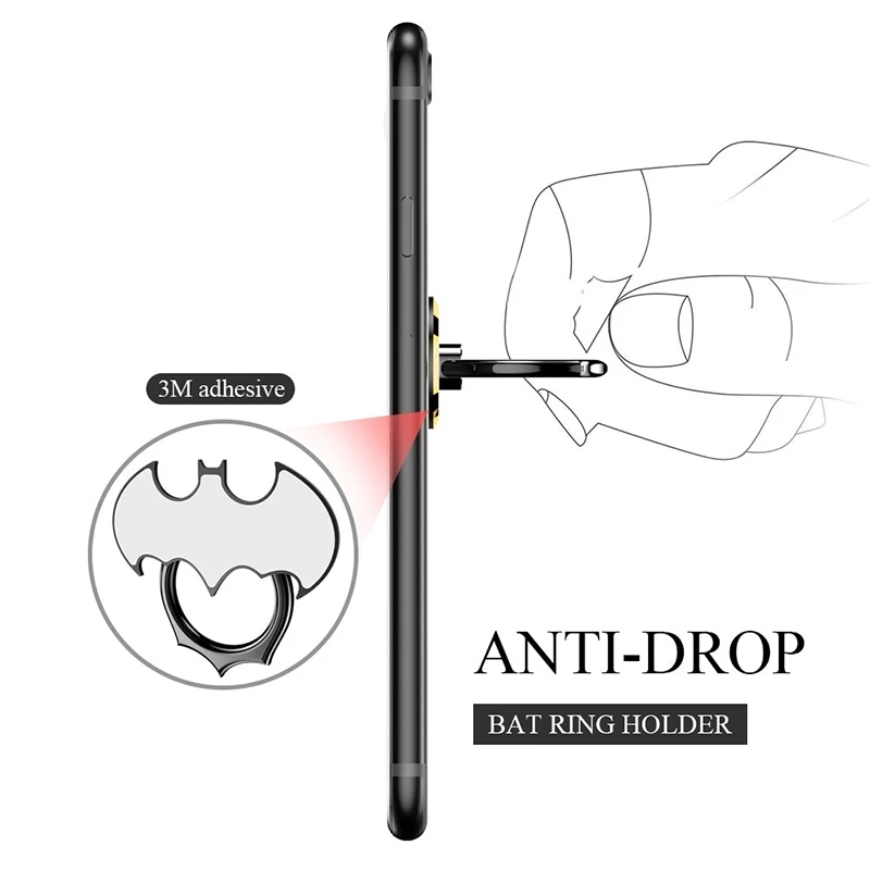 Bat Finger Ring Cell Mobile Phone Desktop Stand Mount For iPhone X Batman Metal Smartphone 360 Degree Universal | Мобильные телефоны