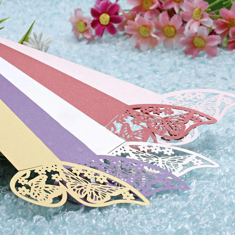 50Pieces/Lot Butterfly Style Laser Cut Porta Guardanapo Paper Napkin Rings napkins Holders Hotel Wedding Favors Table Decoration