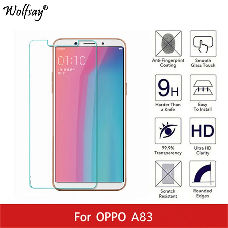 2 шт закаленное стекло Oppo A83 защита экрана 2.5D ультра тонкая Взрывозащищенная