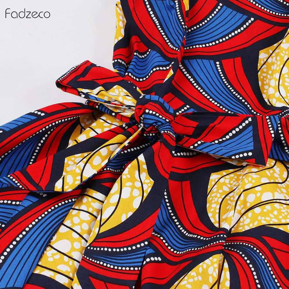 Модные элегантные африканские женские платья Fadzeco Дашики сексуальные средней