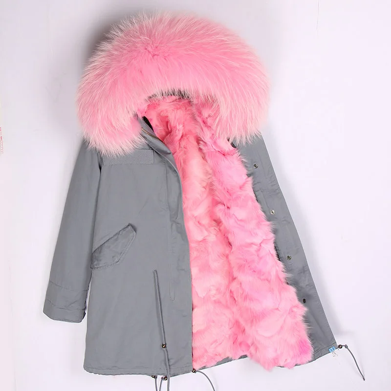 9 fox fur liner Длинная парка, зимняя куртка для женщин, пальто из натурального меха енота, воротник из лисьего меха, верхняя одежда, повседневная одежда - Цвет: 9 fox fur liner