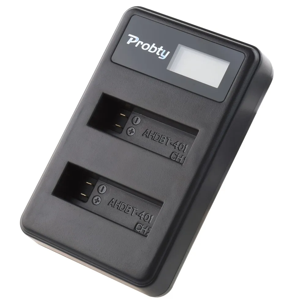 Probty AHDBT-401 AHDBT 401 LCD USB Dual Battery Charger For GoPro go pro GoPro4 HD Hero 4 Hero4 | Электроника