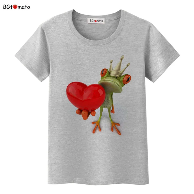 BGtomato Новинка! Озорная лягушка 3D футболка для женщин оригинальность прекрасный мультфильм 3D футболки горячая Распродажа бренд хорошее качество повседневные топы