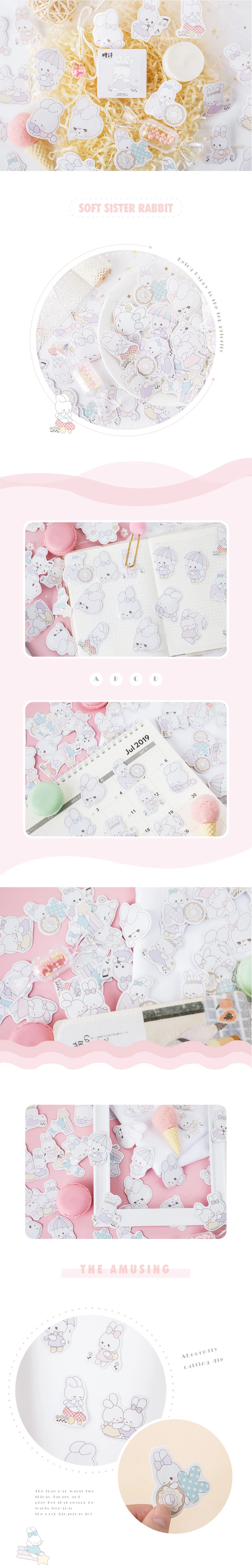 45 шт./кор. Ts милый мультфильм кролик животных Бумага наклейки самостоятельное украшение наклейка для альбом Скрапбукинг этикетка стикер
