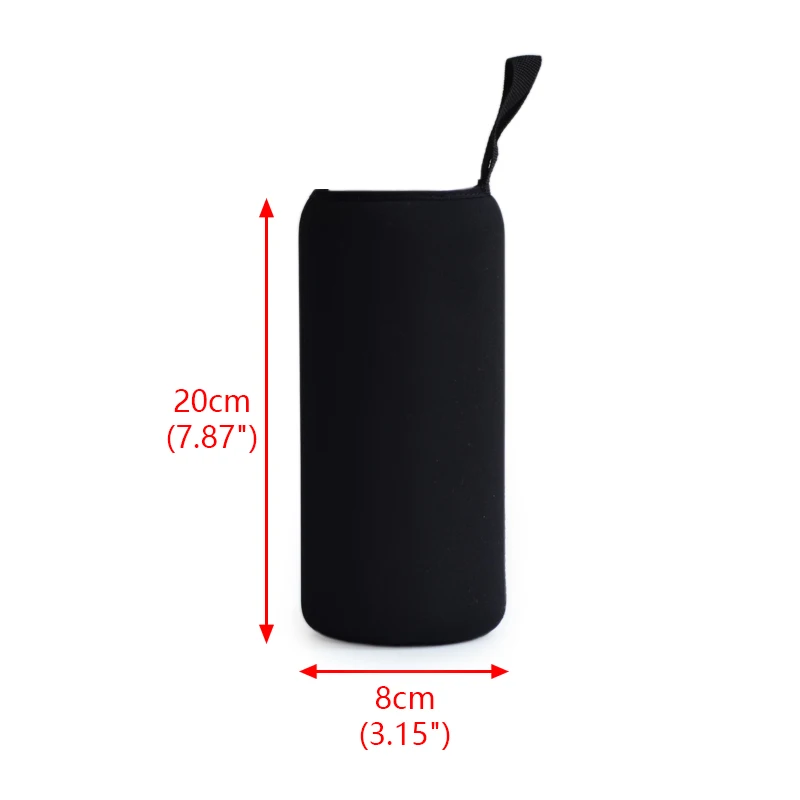 20x8 cm Black Изолятор сумка для бутылок из неопрена чехол держатель чайник Чехол для 350-1000 мл бутылка для воды для спорта на открытом воздухе - Цвет: 20x8 cm Black
