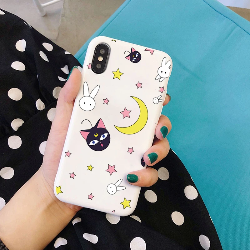 W-5752 Sailor moon Аниме мягкий силиконовый карамельный цвет чехол для мобильного телефона чехол для iPhone X XR XS MAX 6 7 8 plus 6s лучший дизайн корпуса - Цвет: W-5752