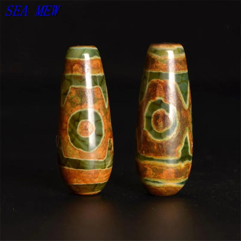 SEA MEW 12 мм * 30 тибетские глаза бусины дзи капли воды древний камень разделитель