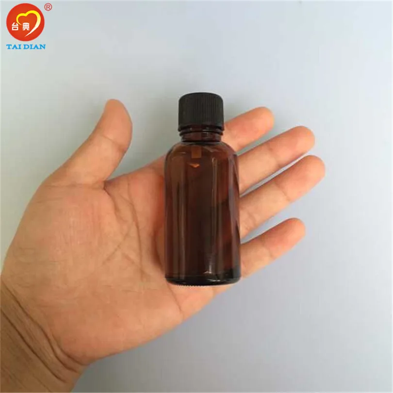 

30ml Amber Glass Bottles with Leakproof Stopper Cap Liquid Jars Essential Oil Bottle 24pcs/lot