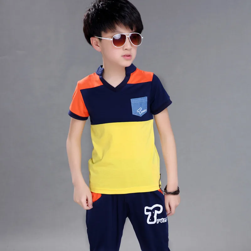 Футболка с коротким рукавом для большого мальчика и шорты спортивные комплекты