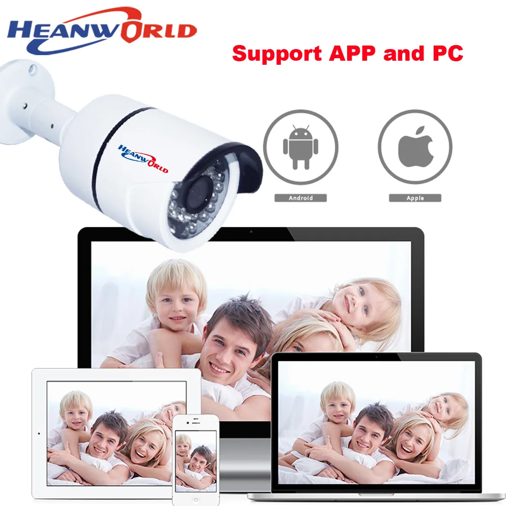 IP камера Heanworld POE водонепроницаемая цилиндрическая Ip 5 0 мп видеонаблюдения cctv