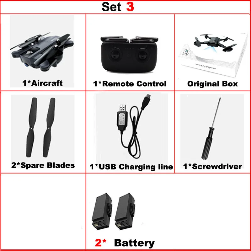 set3 F196 мини складной Дрон с 2.0MP HD камерой Rc вертолет оптический поток локализация RC Квадрокоптер детские игрушки vs SG900 - Цвет: set3