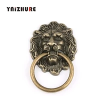 67*43mm Furniture Handles Beast for Lion Head Antique Alloy Handle Wardrobe Drawer Door Pull Retro Decoration 1PCS With Screw