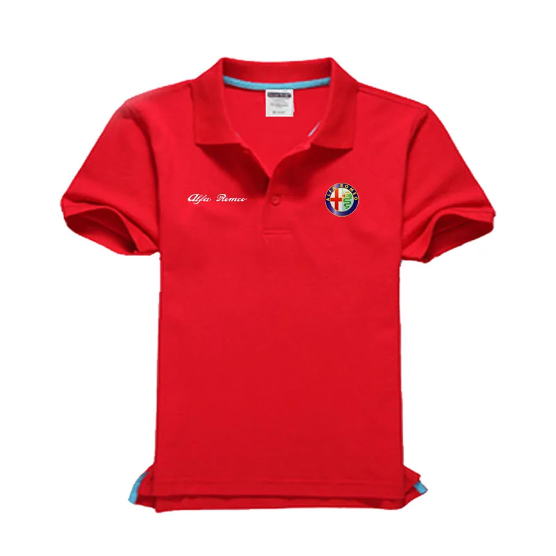 Рубашка-поло Alfa Romeo Мужская брендовая одежда деловая и повседневная однотонная с