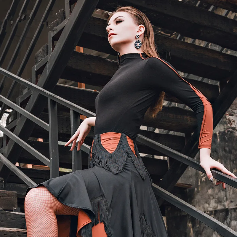 Женская рубашка для латинских танцев удобное пальто женский костюм черный цвет